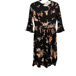 NWT Stevie Hender Women’s Black Floral Dress Size Small